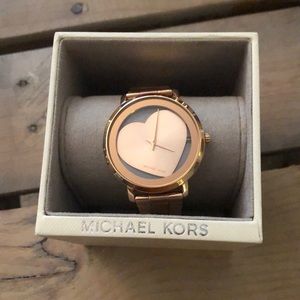 Michael Kors rose gold heart watch